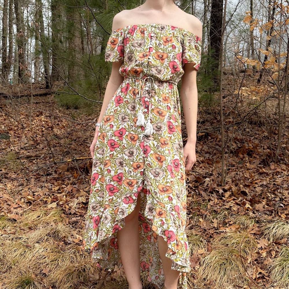 Anthropologie Abel the Label floral off shoulder midi maxi dress, S. - Picture 12 of 14